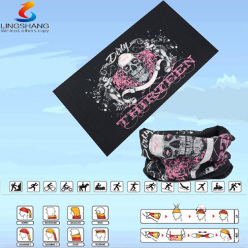 LSB-0269 Ningbo Lingshang 100% polyester cou tube multifonctionnel crâne extérieur bandana